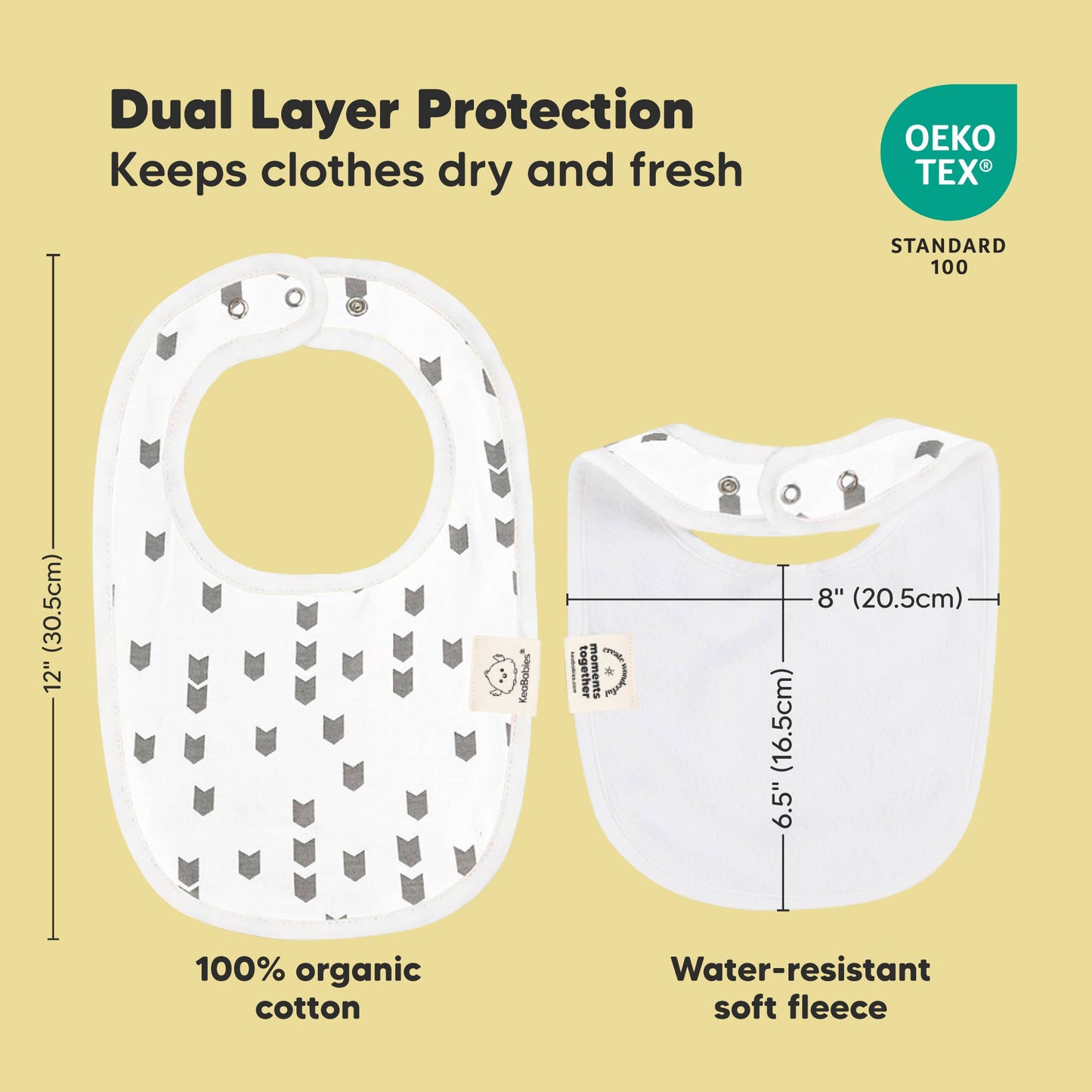8-pack Urban Drool Bibs for Teething Baby Boys and Girls