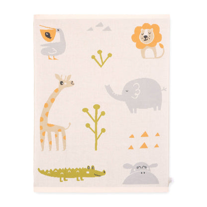 Jungle Friends - Jacquard Sweater Knit Baby Blankets