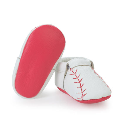Fringeless Baby Moccasins - Leather Baby Shoes (Home Run)