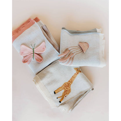 Bloom Butterfly 3D - Organic Jacquard Knit Baby Blanket