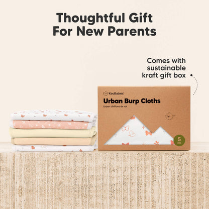 KeaBabies 5-Pack Urban Burp Cloths