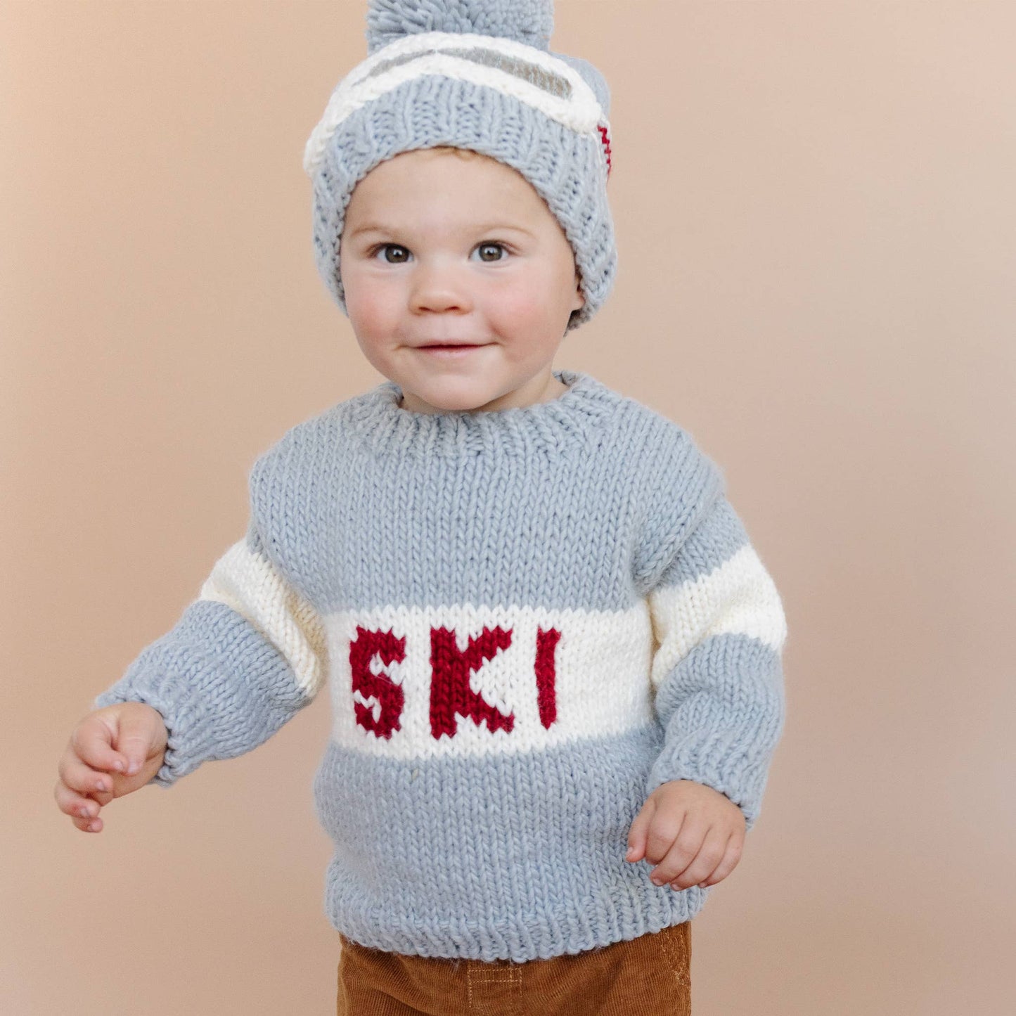 Ski Goggles Beanie, Bowie Grey Baby Kids Adult Snowboard Hat