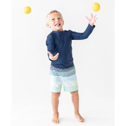 Boys Navy Long Sleeve Rash Guard