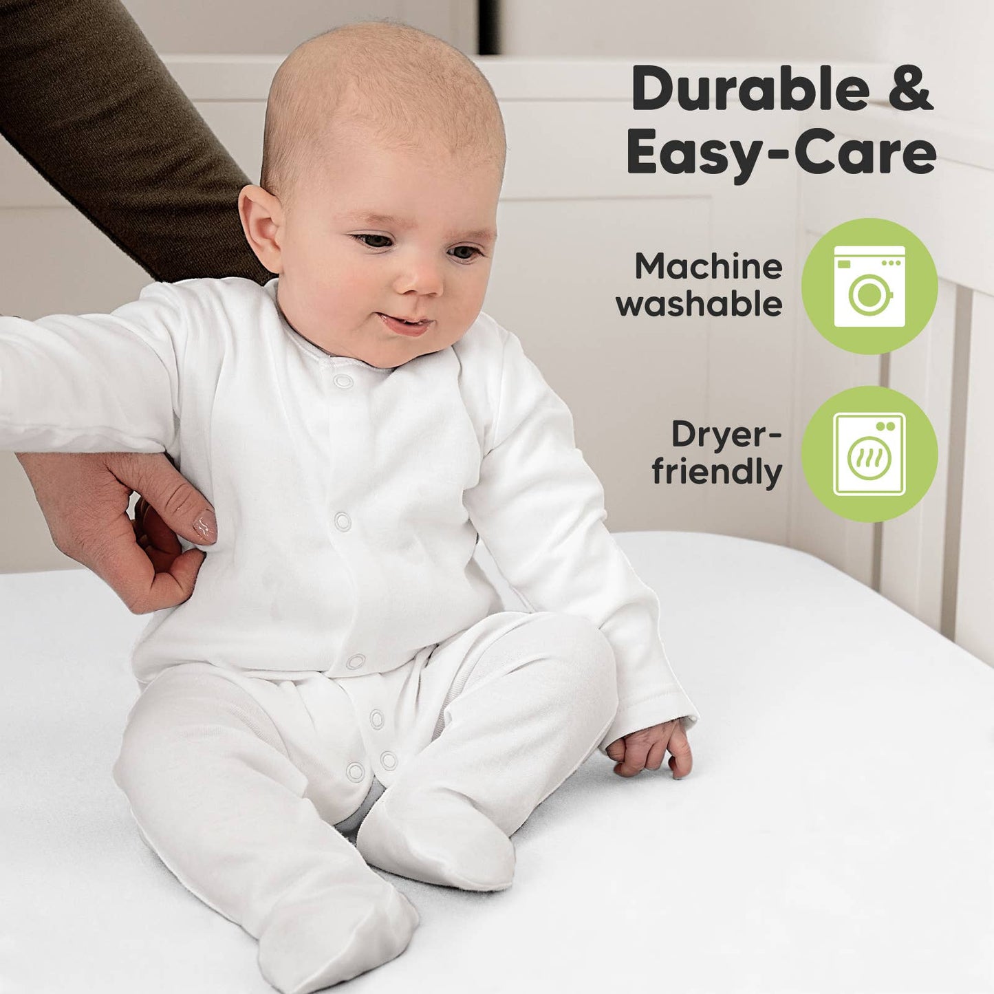 2-pack Organic Cotton Fitted Crib Sheet: Soft White