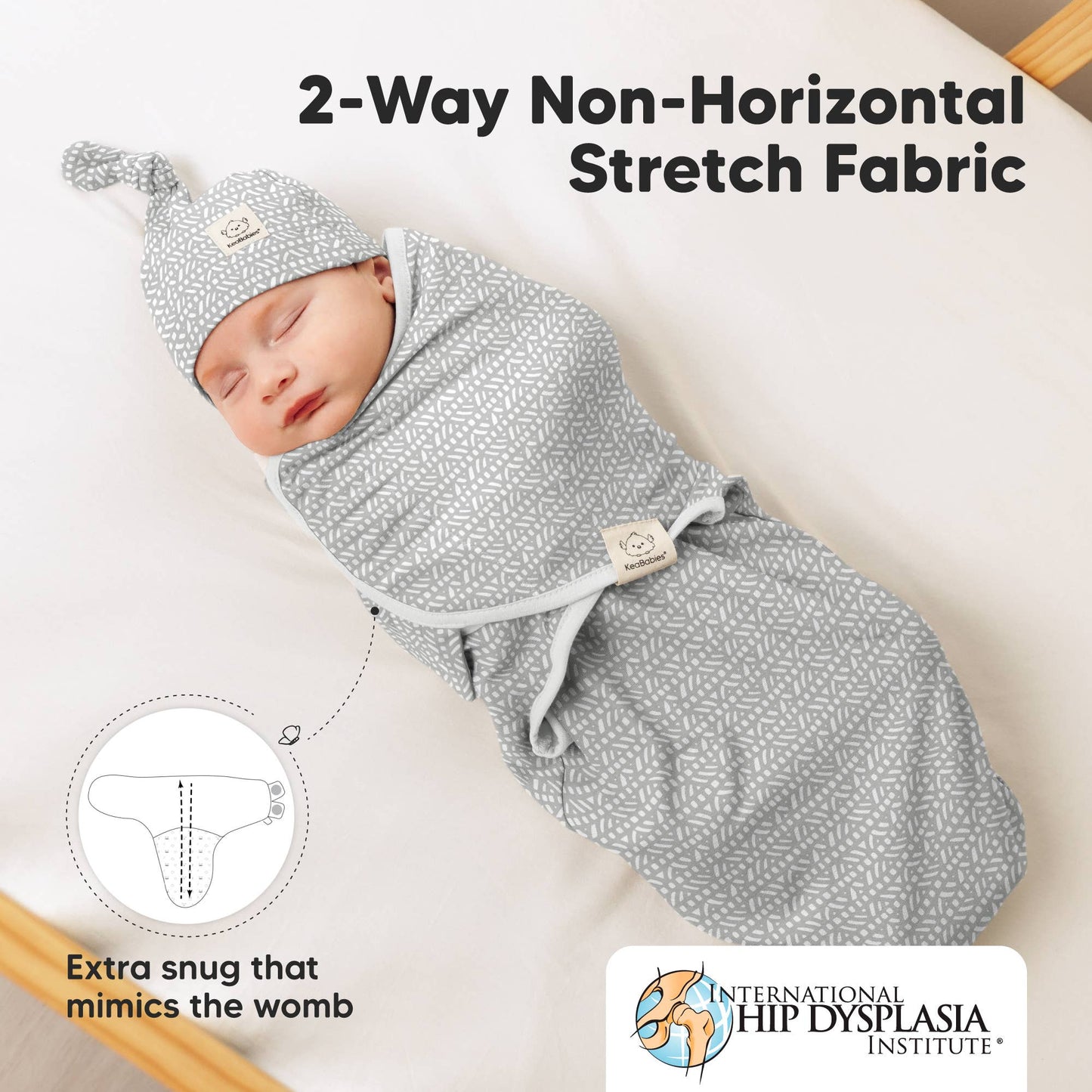 3-Pack Soothe Baby Swaddles 0-3 Months with Knot Hat