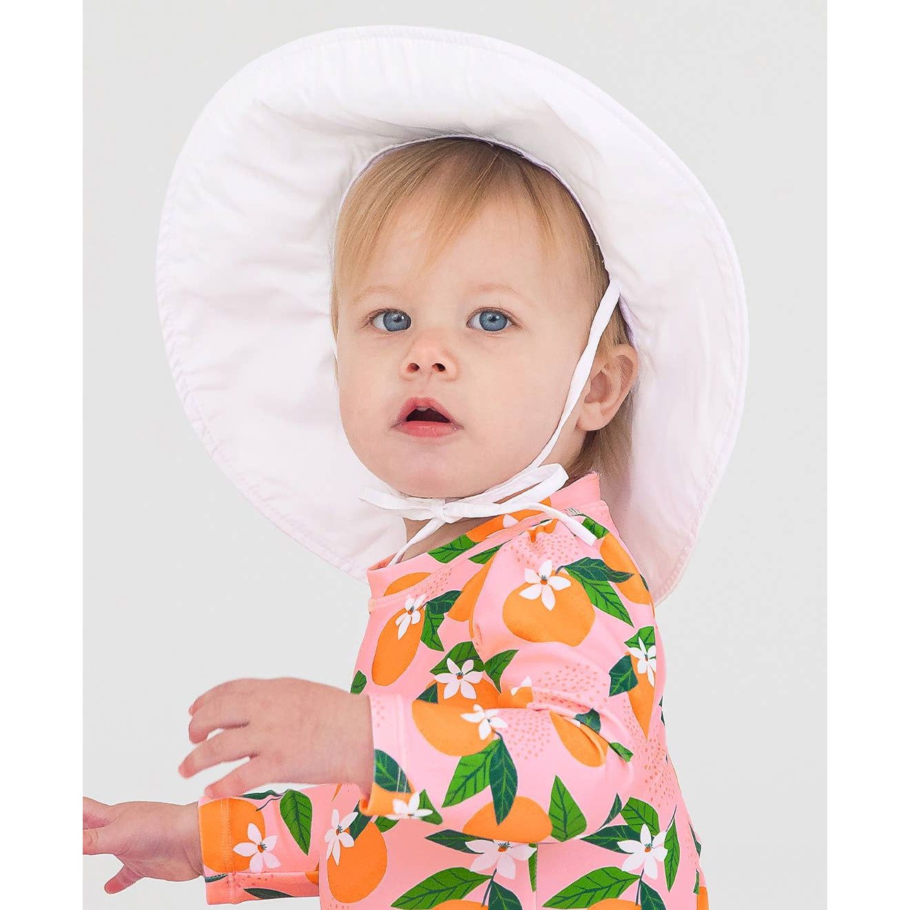 Kids White Sun Protective Hat