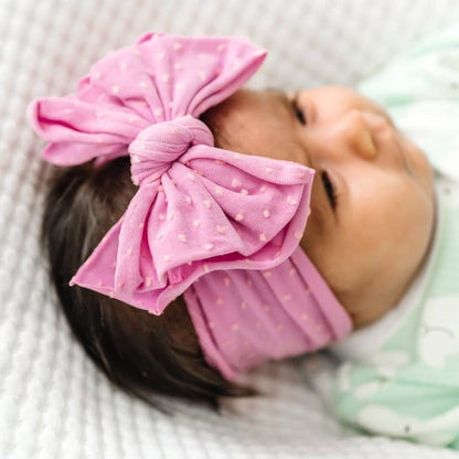 Baby Bling® Shabby Dot FAB-BOW-LOUS® soft nylon bow headband