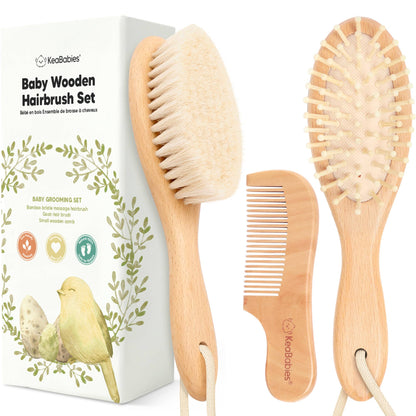 KeaBabies Baby Hair Brush and Comb Set