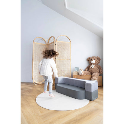 Transformable Vegan Leather Kids Sofa & Cushion - Shades of Night