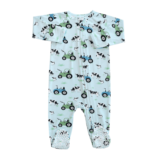 Zipper Footie - Farm Life