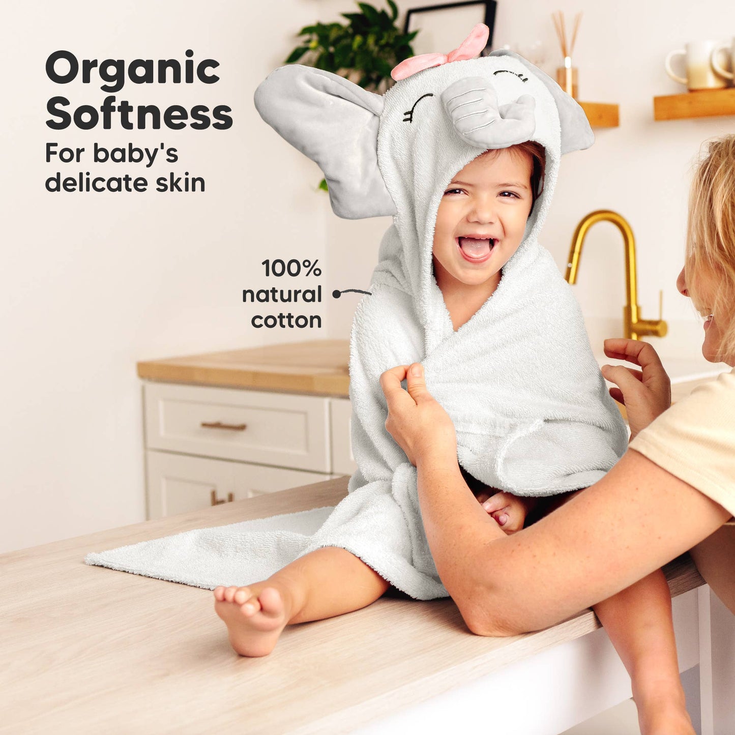 Playpals Hooded Baby Bath Towels for Newborn