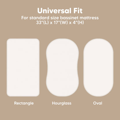 Isla Bassinet Mattress Sheets Fitted for Baby Girls, Boys
