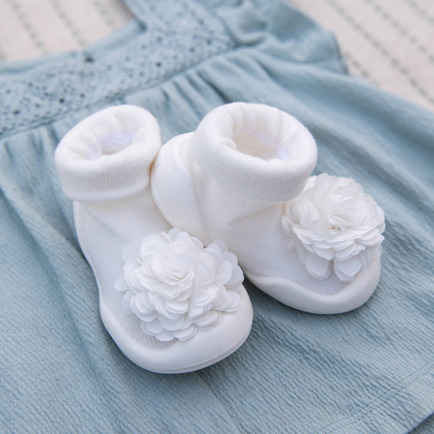 Komuello first walker baby sock shoes - Corsage -Snow