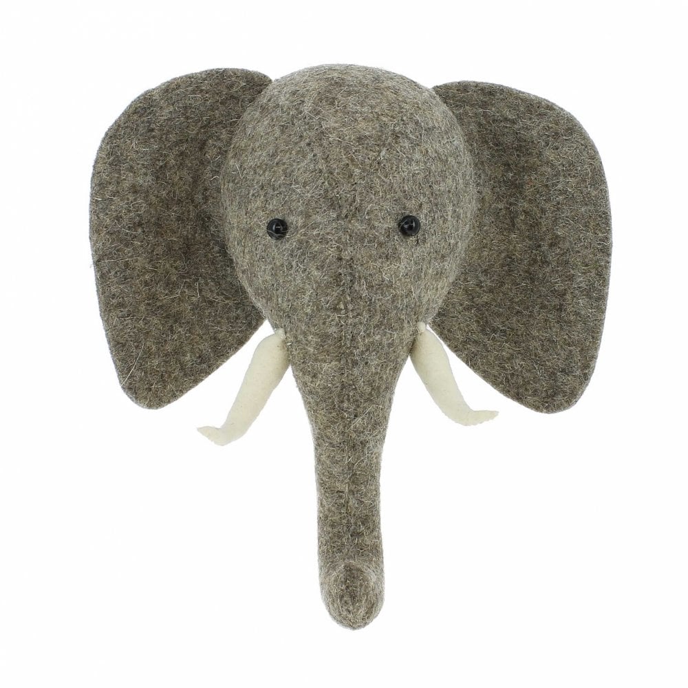 Elephant Head with Trunk Up - Medium