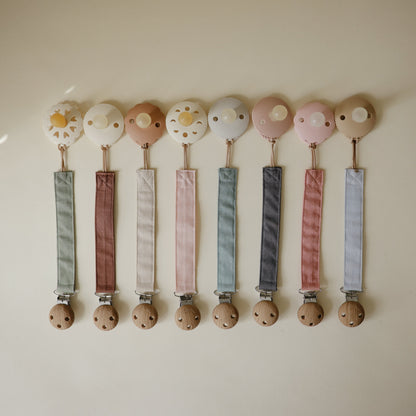 Linen Pacifier Clip 2-Pack