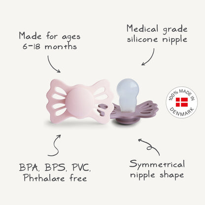 FRIGG Lucky Symmetrical Silicone Pacifier 2-Pack (6-18 Months)