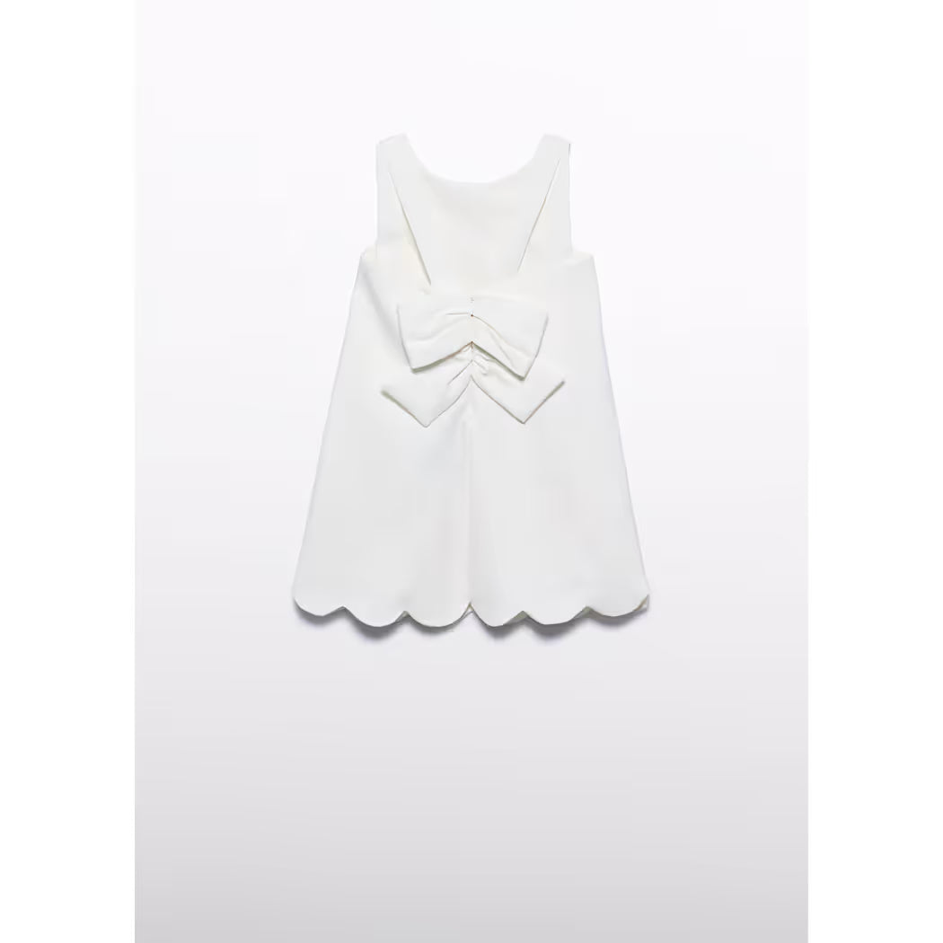 3d flower crepe dress cream