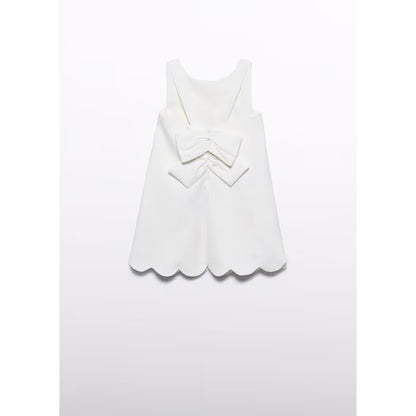 3d flower crepe dress cream