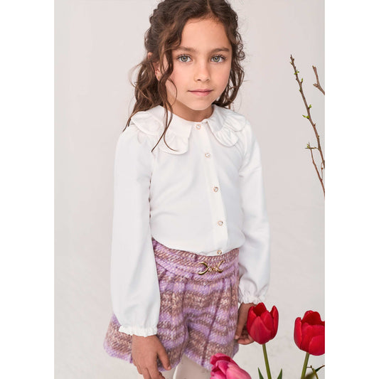 Girl Checked Shorts Set