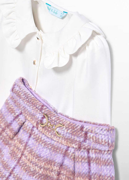 Girl Checked Shorts Set
