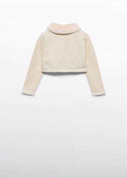 Girl Knit Cardigan Champaigne