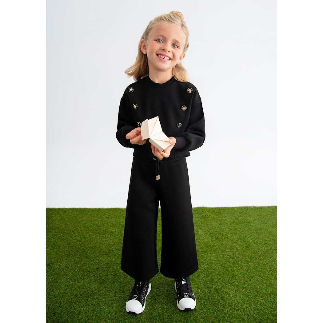 Girl Knit Set with Contrasting Band