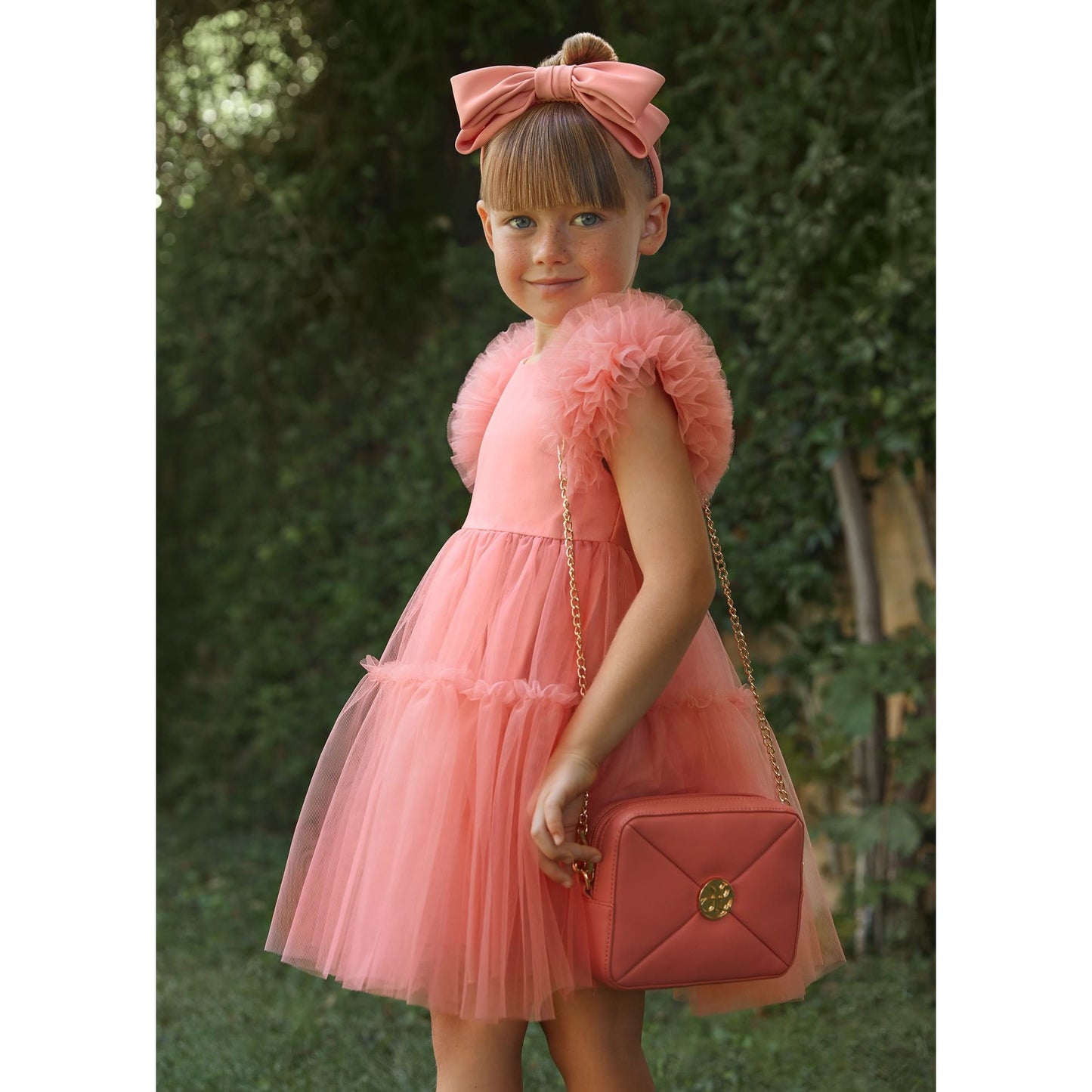 Tulle dress in Salmon