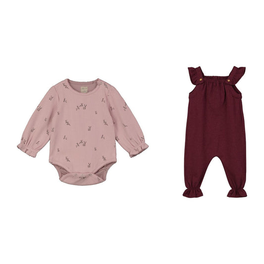 Arthyen Onesie/T-shirt and Overall in Pink Deer