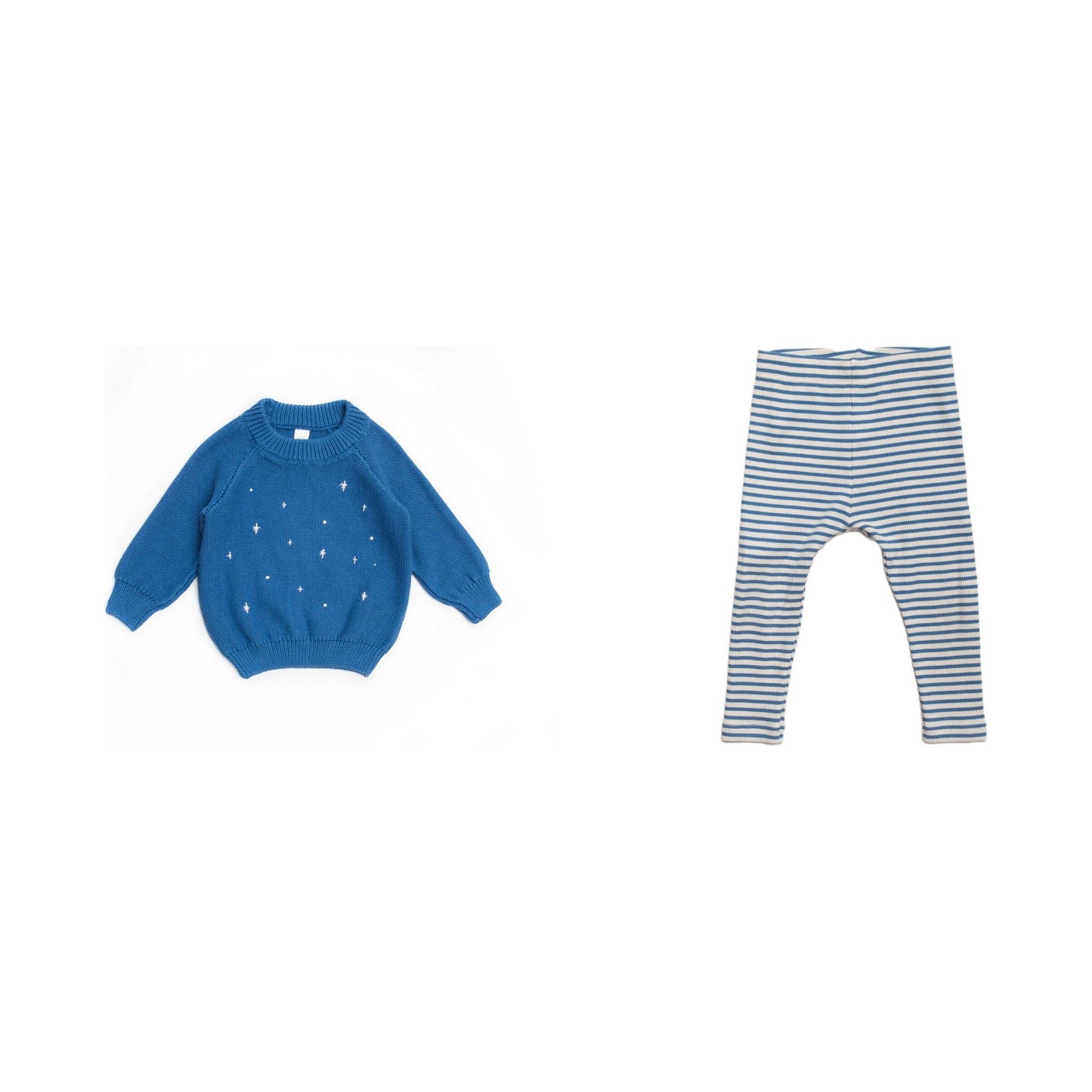 Stars Sweater and blue Ribbed Pant