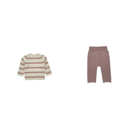 KNIT CARDIGAN AND PANTS