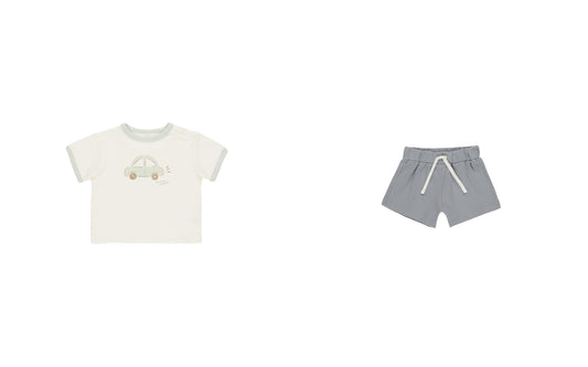 RINGER TEE AND SHORT SET || CAR