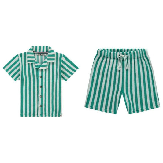 BOYS SS SHORT SET AZUR STRIPE
