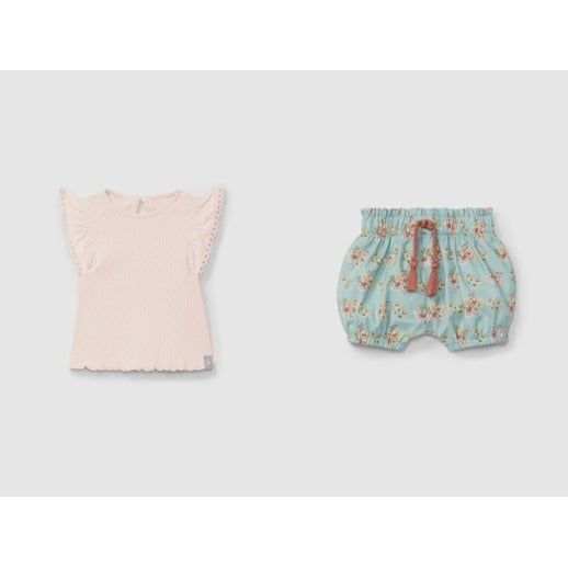 Pointelle Sleeveless Tee & Floral Short