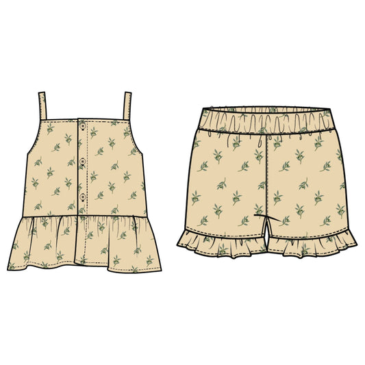 TANK AND SHORT SET LIGHT YELLOW