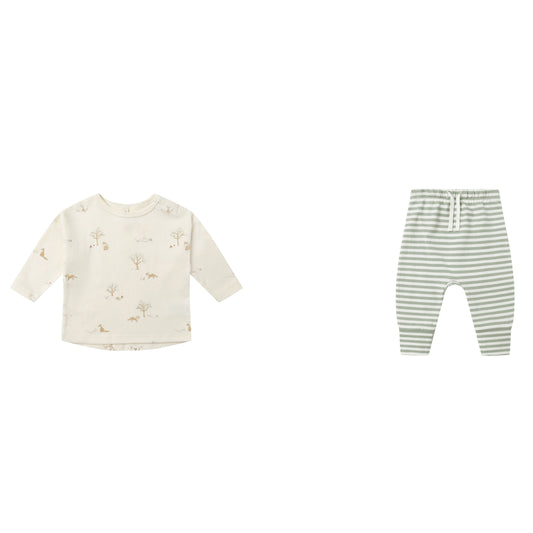 LONG SLEEVE TEE AND PANT|| FOX LAND