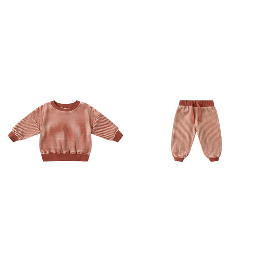 VELOUR RELAXED SWEATSUIT || CANDY STRIPE