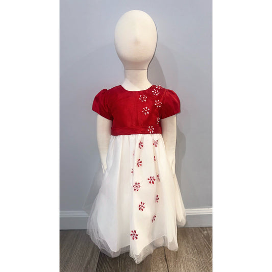 Red and White Dress || White and Red Flowers