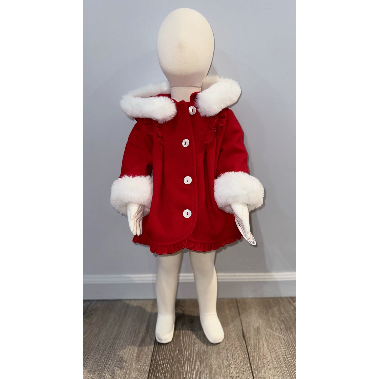 Enchanting Red Coat with Fur Trim