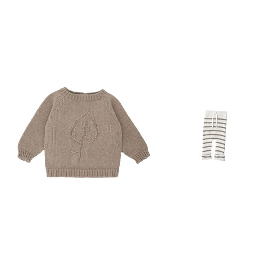 Girls Knit Sweater Set Stripe Legging