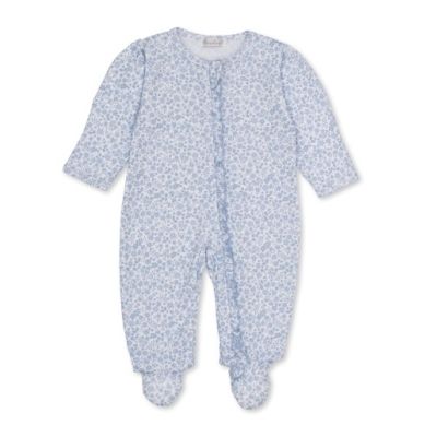 footie w/ zip prt - fall blooms blue