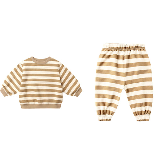 OVERSIZED CREW SWEATSUITS || GOLD STRIPE