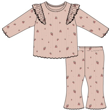 2PC SET: L/S TOP + PANT KNIT-PINK