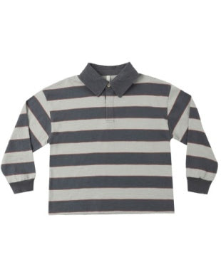 RUGBY POLO SAGE STRIPE AND KALEN PANT MIDNIGHT