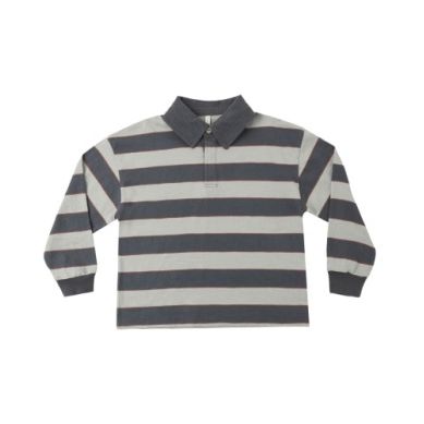 RUGBY POLO SAGE STRIPE AND KALEN PANT MIDNIGHT