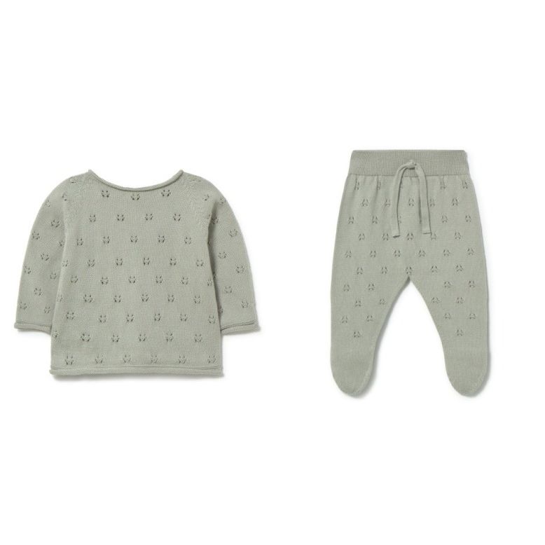 Patterned Knit Top and Footie Pant