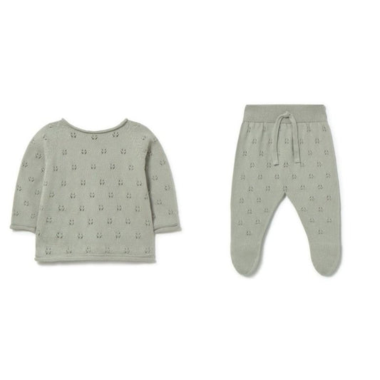 Patterned Knit Top and Footie Pant