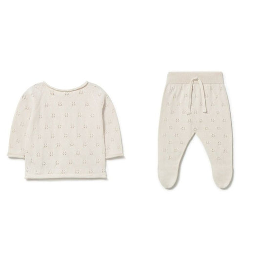 Cream Patterned Knit Top and Footie