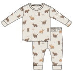 2 PC PJ SET L/S TOP + PANT KNIT