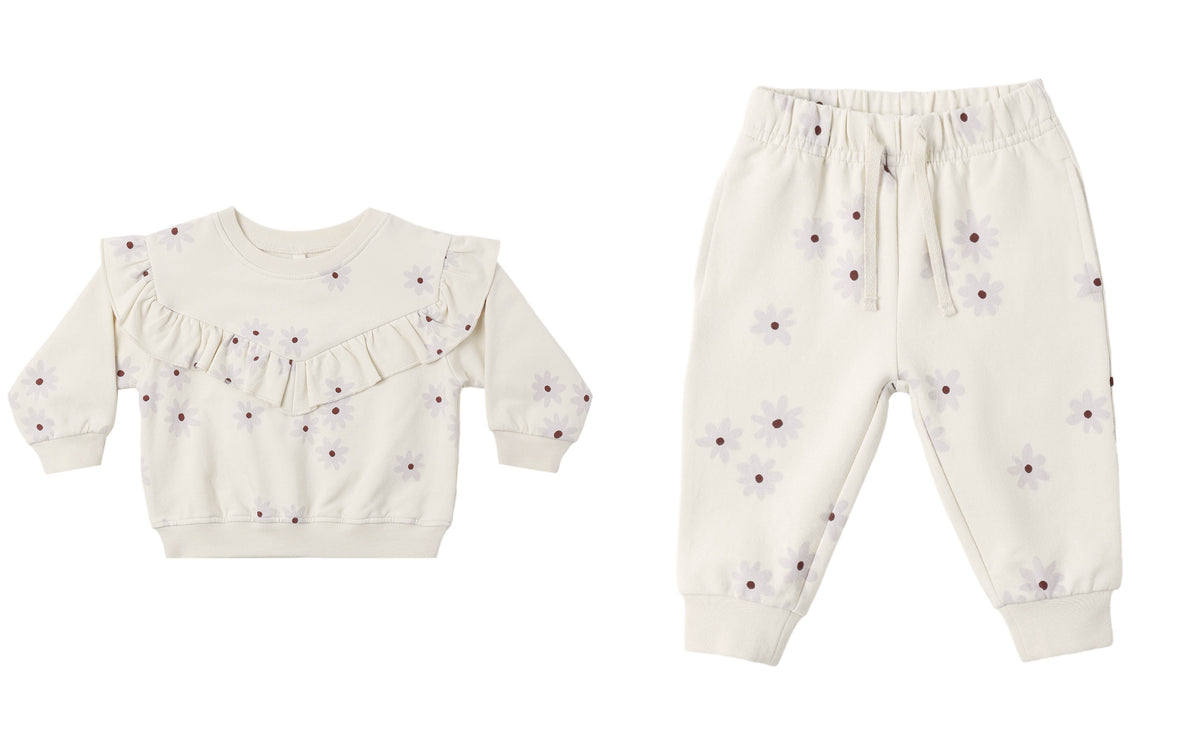 RUFFLE FLEECE SWEATSUIT BLUE DAISY