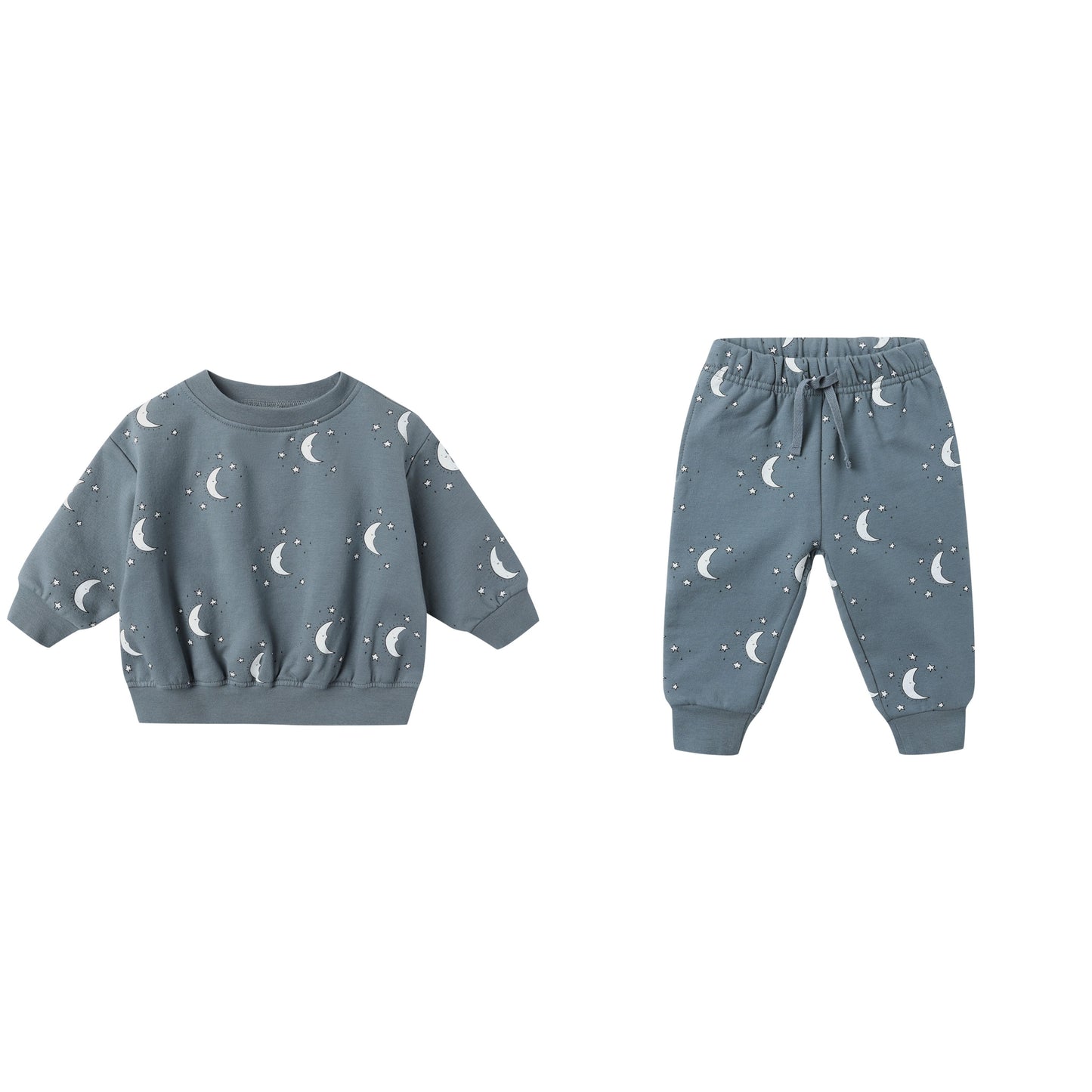 RELAXED FLEECE SWEATSUIT || SILVER MOONS